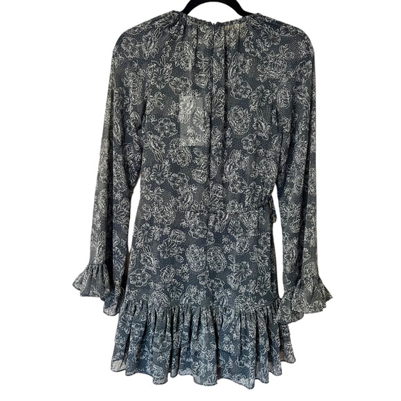 Likely Hanner Print Drawstring Waist Long Sleeve Dress in Charcoal (00) - Picture 6 of 13